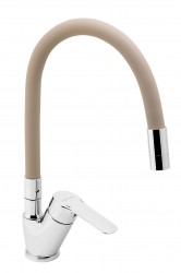 NOVASERVIS - Dřezová baterie s béžovým flexi ramenem Metalia 54, chrom (54014F,0BE)