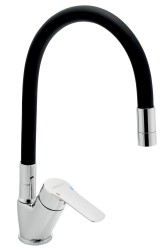 NOVASERVIS - Dřezová baterie s černým flexi ramenem Metalia 54, chrom (54014F,0C)
