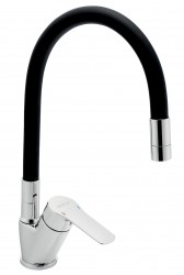 NOVASERVIS - Dřezová baterie s černým flexi ramenem Metalia 54, chrom (54014F,0C)