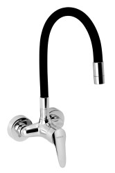 NOVASERVIS - Dřezová baterie s elastickým ramenem 100mm, černá-chrom (94484,0C)