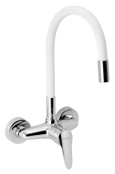 NOVASERVIS - Dřezová baterie s elastickým ramenem 150mm, bílá-chrom (94480,0B)