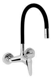 NOVASERVIS - Dřezová baterie s elastickým ramenem 150mm, černá-chrom (94480,0C)