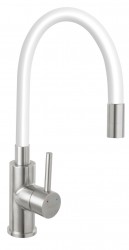 NOVASERVIS - Dřezová stojánková baterie s elast. ramenem, bílá-nerez (70710,4B)