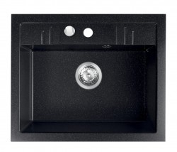 NOVASERVIS - Granitový dřez, s přepadem z dřezu, grafit (DRGM1/48/58HA)