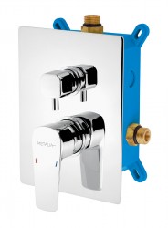 NOVASERVIS - Podomítková baterie s boxem 2 vývody, METALIA 58 (BOX58051R,0)