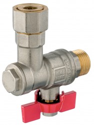 NOVASERVIS - Rohový kulový kohout s filtrem, ke kotlům 1/2
