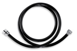 NOVASERVIS - Sprchová hadice plastová 150 cm černá-chrom (PVC/150,5)