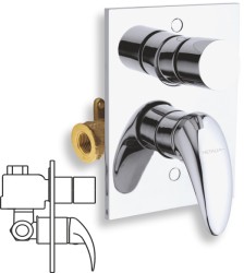NOVASERVIS - Vanová sprchová baterie s přepínačem Metalia 55 chrom (55050R,0)