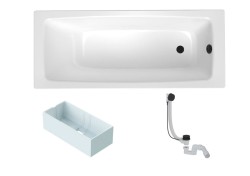 Obdélníková vana SAT Feel 150x70 cm smaltovaná ocel levá i pravá SATBVFEEL1502 (SATBVFEEL1502)