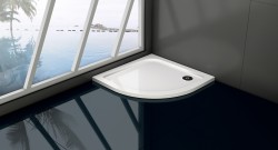 OLSEN SPA - Čtvrtkruhová mramorová sprchová vanička VENETS - Rozměr A - 90, Rozměr B - 90 (VANKCTVRT90)