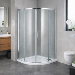 OLSEN SPA - Set kout BARCELONA PLUS + vanička VENETS - Barva rámu - Chrom/Leštěný hliník (ALU), Rozměr A - 90, Rozměr B - 90, Směr zavírání - Univerzální Levé / Pravé, Výplň - Čiré bezpečnostní sklo - 5 / 6 mm (OLBPAL90CCLM)