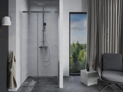 OLSEN SPA - Sprchové dveře do niky TREOS - Barva rámu - Hliník leštěný, Rozměr A - 130, Směr zavírání - Univerzální Levé / Pravé, Výplň - Čiré bezpečnostní sklo - 6 mm (OLBENW102713CC)