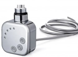 OLSEN SPA - Topná tyč BURGH s termostatem a časovačem - Barva topné tyče - Chrom, Typ připojení - Rovný kabel, Výkon topné tyče - 200 W (RDOHT2RK20002)