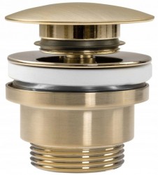 OLSEN SPA - Umyvadlová click/clack výpusť, univerzální, zlatá matná-broušená (BAHA8585)