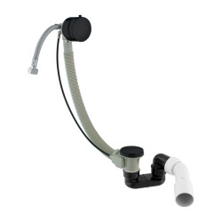 OLSEN SPA - Vanový sifon s napouštěním přes přepad, černá barva (BAHATK132SBL)
