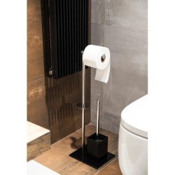 OLSEN SPA - WC štětka + držák papíru, nerez a černá barva (KD02071617)
