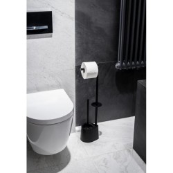 OLSEN SPA - WC štětka + držák papíru, nerez černá (KD02071616)