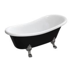 OMNIRES - ATENA COMFORT M+ volně stojící vana, 168 x 76 cm, bílý/černý lesk (ATENA168BCP)