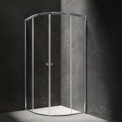 OMNIRES - BRONX sprchový kout s posuvnými dveřmi čtvrtkruh, 80 x 100 cm chrom / transparent /CRTR/ (S203080/100CRTR)