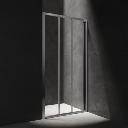 OMNIRES - BRONX trojité posuvné sprchové dveře, 100 cm chrom / transparent /CRTR/ (S20A3100CRTR)