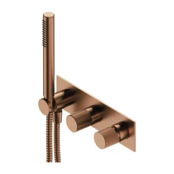 OMNIRES - CONTOUR podomítková sprchová a vanová baterie se sprchovou rukojetí, broušená měď (CT8035-1CPB)