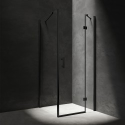 OMNIRES - MANHATTAN obdélníkový sprchový kout s křídlovými dveřmi, 100 x 90 cm černá mat / transparent /BLMTR/ (MH1090BLTR)
