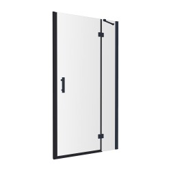 OMNIRES - MANHATTAN sprchové dveře pro boční stěnu, 100 cm černá mat / transparent /BLMTR/ (ADC10X-ABLTR)