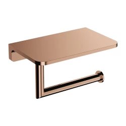 OMNIRES - MODERN PROJECT držák toaletního papíru s policí, měď lesk (MP60511CP)