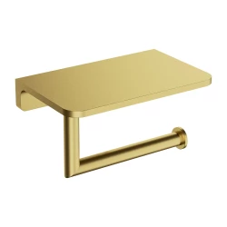 OMNIRES - MODERN PROJECT držák toaletního papíru s policí, mosaz broušená (MP60511BSB)