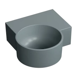 OMNIRES - OVO M+ umyvadlo na desku/závěsné - pravé, 33 x 34 cm, ash grey mat; (OVO335UWPAG)