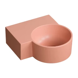 OMNIRES - OVO M+ umyvadlo nábytkové/závěsné - levé, 33 x 34 cm, korál mat (OVO335UWLCO)