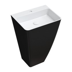 OMNIRES - PARMA M+ umyvadlo volněstojící, 55 x 43 cm bílá / černá lesk /BCP/ (PARMAUWBCP)