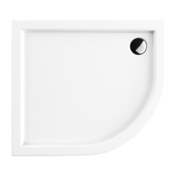 OMNIRES - RIVERSIDE akrylátová sprchová vanička čtvrtkruh, levá 90 x 80 cm bílá lesk /BP/ (RIVERSIDE80/90/LBP)