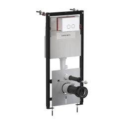 OMNIRES - Set: STRONGFRAME podomítkový rám ECO + STEEL-R45 nerez tlačítko, bílá mat (STFWCECO1R45-RWM)