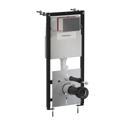 OMNIRES - Set: STRONGFRAME podomítkový rám + STEEL-R45 splachovací tlačítko, antracit broušený (STFWC1R45-RAT)