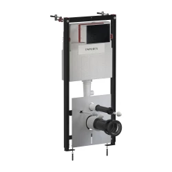 OMNIRES - Set: STRONGFRAME podomítkový rám + STEEL-R45 splachovací tlačítko, černá mat (STFWC1R45-RBLM)