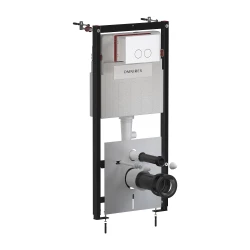 OMNIRES - SET: STRONGFRAME Rám do podomítkové instalace + MINIMAL splachovací tlačítko, matná bílá (STFWC1M-RWM)