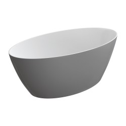 OMNIRES - SIENA M+ volně stojíci vana, 161 x 81 cm bílá / šedá lesk /BSP/ (SIENAWWBSP)