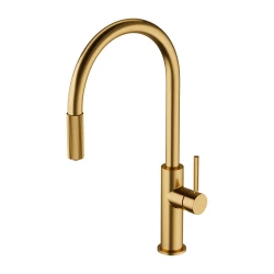 OMNIRES - SWITCH kuchyňská baterie s vyjímatelnou výtokovou armaturou pro připojení filtrační sady, broušené zlato (SW9059GLB)