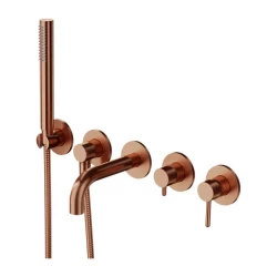 OMNIRES - vanová baterie s 5 otvory pro podomítkovou instalaci, kartáčovaná měď (Y1237/1SCPB)