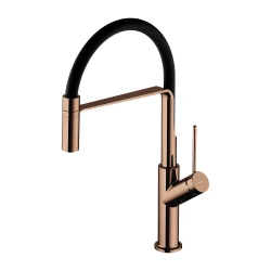 OMNIRES - VITA kuchyňská baterie s výsuvnou hubicí, lesklá měď/černá matná, (VI6350BLCP)