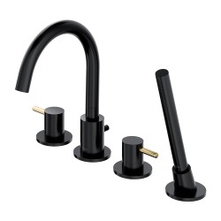 OMNIRES - Y vanová baterie 4-otvorová černá / zlatá /BLHGL/ (Y1232BLGL)