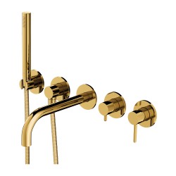 OMNIRES - Y vanová baterie 5-otvorová podomítková zlatá /GL/ (Y1237-1GL)
