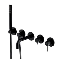 OMNIRES - Y vanová baterie s 5 otvory pro podomítkovou instalaci, černá (Y1237-1SBL)