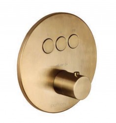 PAFFONI - Compact Box Termostatická baterie pod omítku, pro 3 spotřebiče, kartáčovaná zlatá (CPT019HGSP)