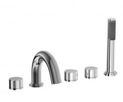 PAFFONI - Jo Baterie na okraj vany, 5-otvorová instalace, s tělesem, chrom (JO044CR)