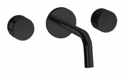 PAFFONI - Jo Umyvadlová baterie pod omítku s tělesem, 3-otvorová instalace, matná černá (JO003NO)