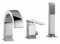 PAFFONI - Level Baterie na okraj vany, 3-otvorová instalace, chrom (LES040CR)