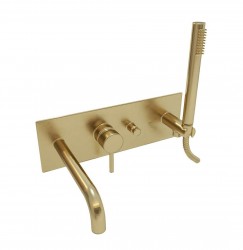 PAFFONI - Light Vanová baterie pod omítku, s přislušenstvím a tělesem, kartáčované zlato (LIG001HGSP)