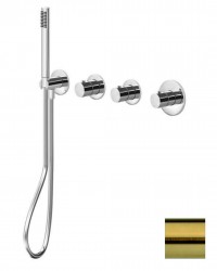 PAFFONI - Modular Box Termostatická baterie pod omítku, pro 2 spotřebiče, kartáčovaná zlatá (MDE000HGSP)